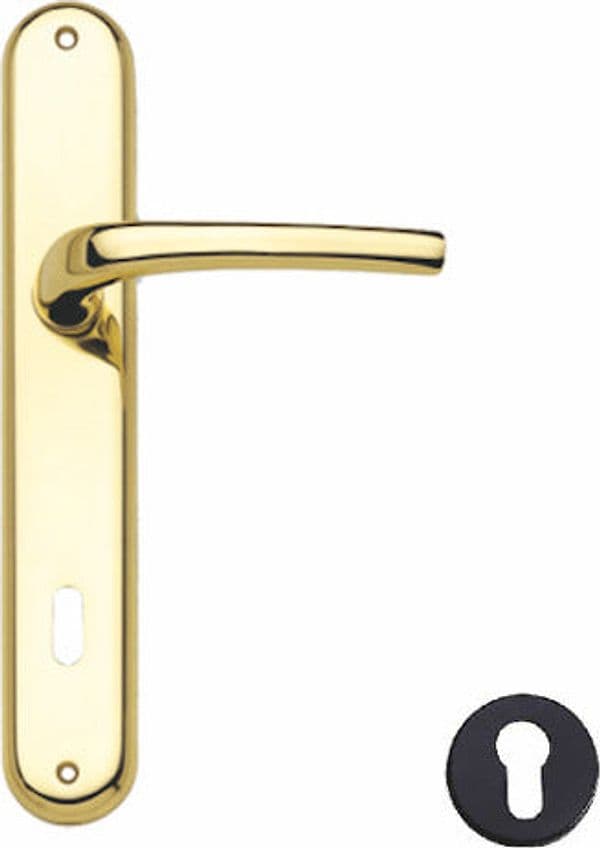THEMA---MANIGLIA-CON-PLACCA-SERIE-MIRA-FINITURA-IN-ORO-LUCIDO-FORO-YALE