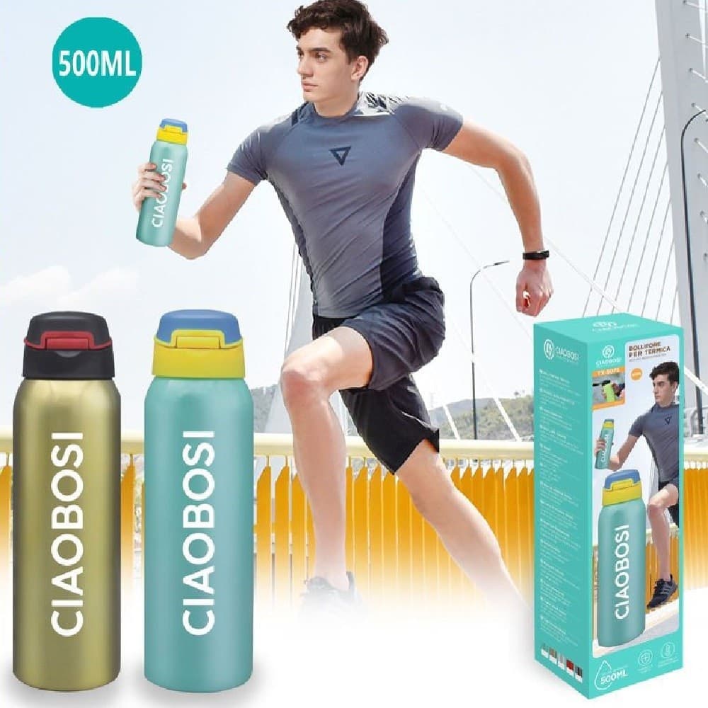 Thermos Bottiglia Acciaio Termos 500ml Borraccia Termica Porta Vivande Tx-9075 Sport e tempo libero/Attività ricreative all'aperto/Ciclismo/Accessori/Borracce Trade Shop italia - Napoli, Commerciovirtuoso.it