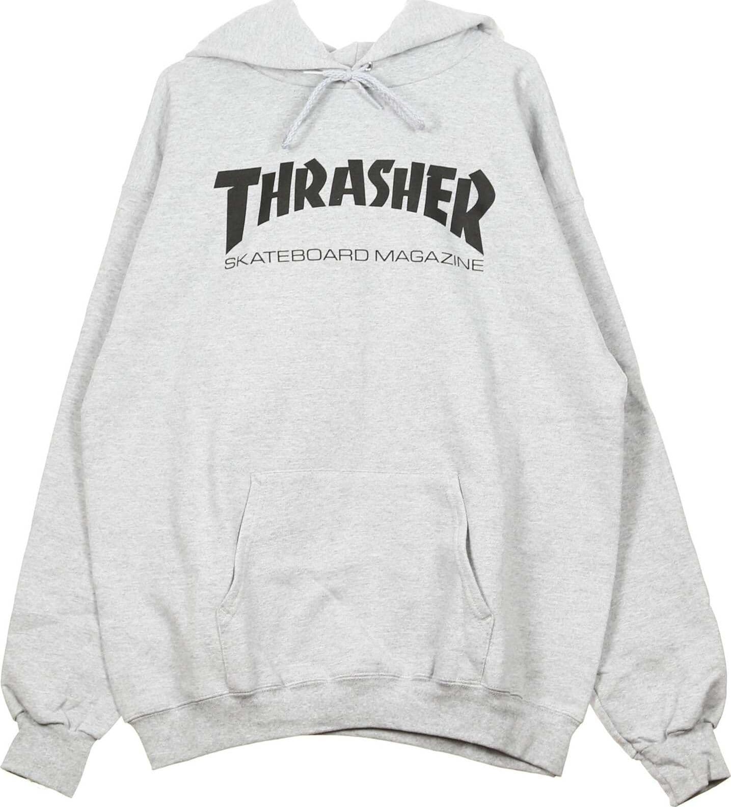 THRASHER-Felpa-Cappuccio-Uomo-Skatemag-Hood-Grey/black-da-uomo
