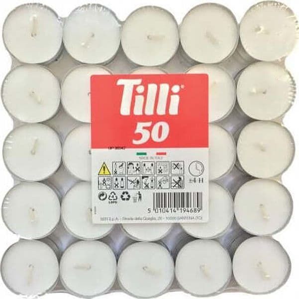 Tilli Candele Confezione da 50 pezzi Casa e cucina/Decorazioni per interni/Candele e portacandele/Candele/Lumini Scontolo.net - Potenza, Commerciovirtuoso.it