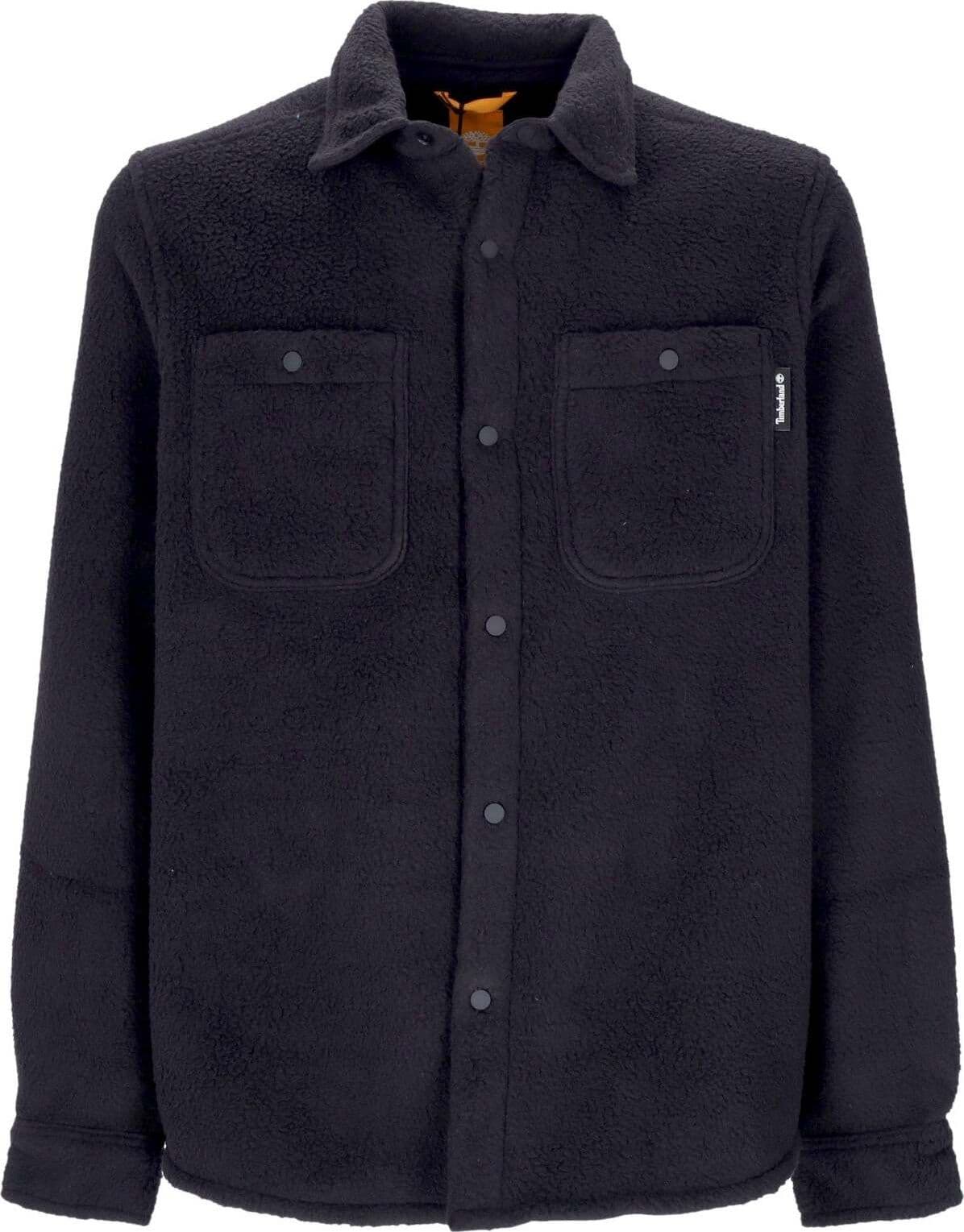 TIMBERLAND-Camicia-Manica-Lunga-Uomo-Fleece-Overshirt-Black-da-uomo