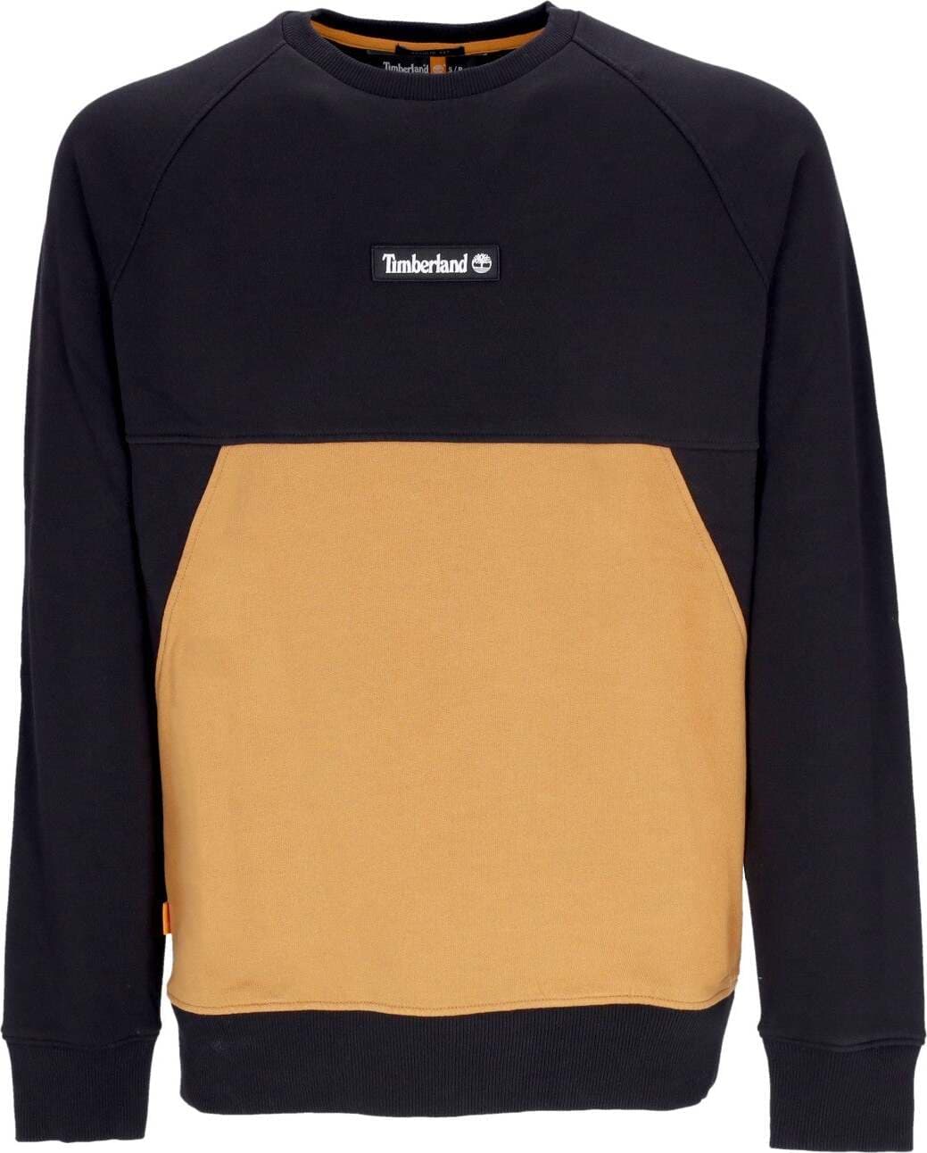 TIMBERLAND-Felpa-Girocollo-Uomo-Cut&-Sew-Crewneck-Black/wheat-Boot-da-uomo