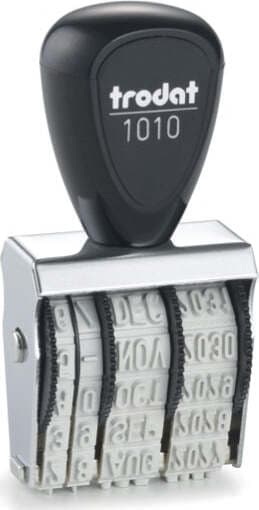 Timbro Datario 1010 - manuale - 4 mm - Trodat Cancelleria e prodotti per ufficio/Archivio ufficio e accessori per scrivania/Etichette divisori per schedario e timbri/Timbri e materiali per timbri/Timbri Eurocartuccia - Pavullo, Commerciovirtuoso.it