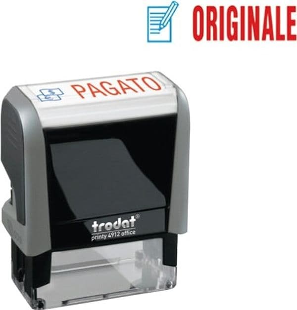 Timbro Office Printy Eco - ORIGINALE - 47x18 mm - Trodat Cancelleria e prodotti per ufficio/Archivio ufficio e accessori per scrivania/Etichette divisori per schedario e timbri/Timbri e materiali per timbri/Timbri Eurocartuccia - Pavullo, Commerciovirtuoso.it