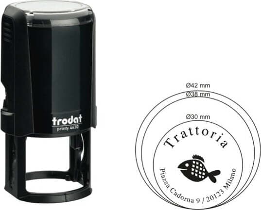Timbro Original Printy 4630 - diametro 30 mm - Trodat Cancelleria e prodotti per ufficio/Archivio ufficio e accessori per scrivania/Etichette divisori per schedario e timbri/Timbri e materiali per timbri/Timbri Eurocartuccia - Pavullo, Commerciovirtuoso.it