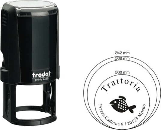 Timbro Original Printy 4642 - autoinchiostrante - diametro 42 mm -Trodat Cancelleria e prodotti per ufficio/Archivio ufficio e accessori per scrivania/Etichette divisori per schedario e timbri/Timbri e materiali per timbri/Timbri Eurocartuccia - Pavullo, Commerciovirtuoso.it