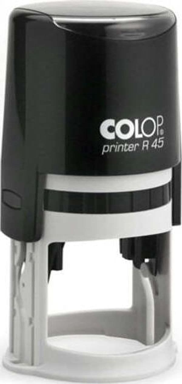 Timbro Printer R45 - diametro 45 mm - 5 righe - personalizzabile - autoinchiostrante - Colop Cancelleria e prodotti per ufficio/Archivio ufficio e accessori per scrivania/Etichette divisori per schedario e timbri/Timbri e materiali per timbri/Timbri Eurocartuccia - Pavullo, Commerciovirtuoso.it