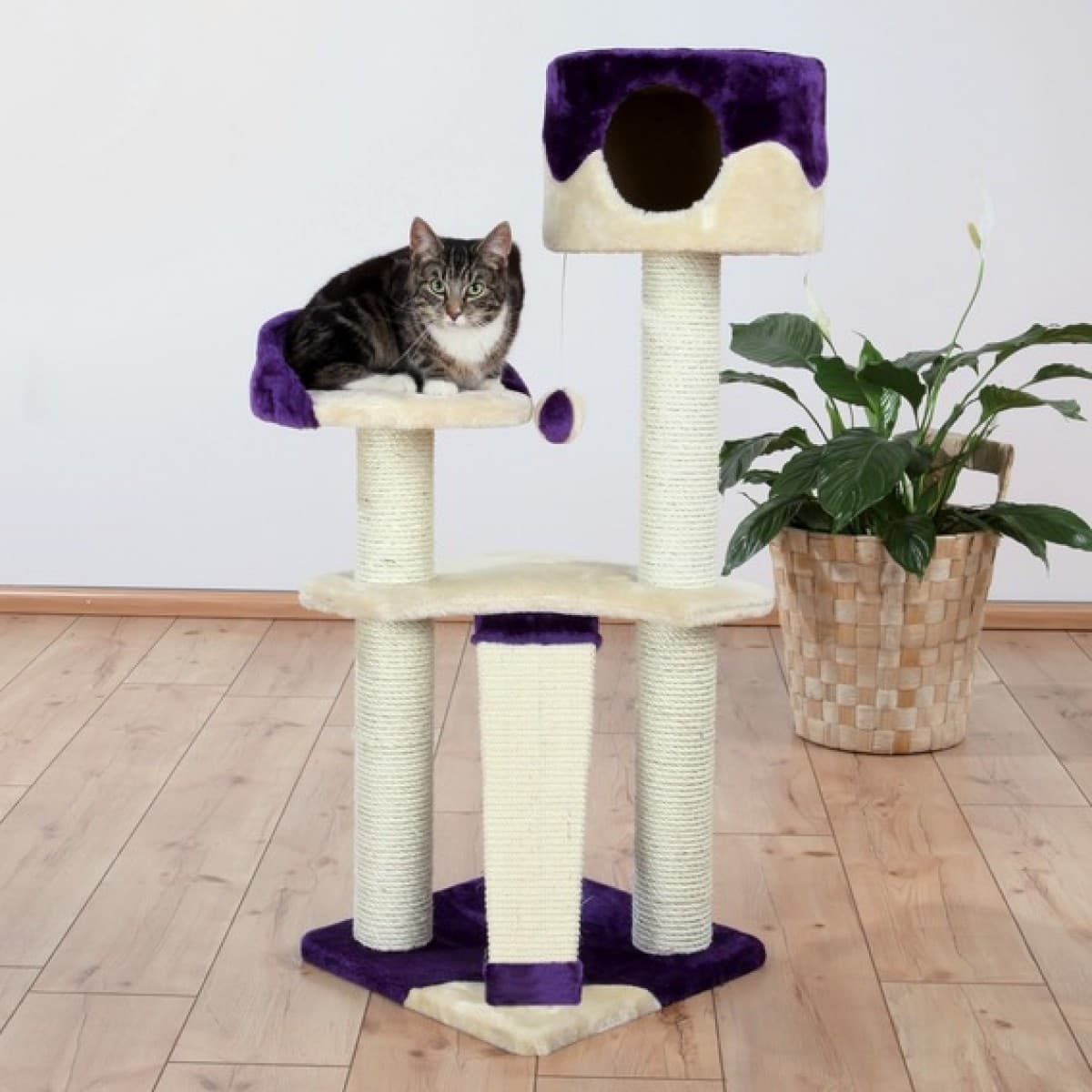 Tiragraffi gatti Carla Elegante tre diverse piattaforme cuccia foderato peluche