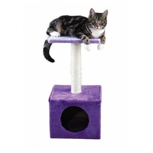 Tiragraffi per gatti con trochetto rivestito in sisal naturale fodera in peluche