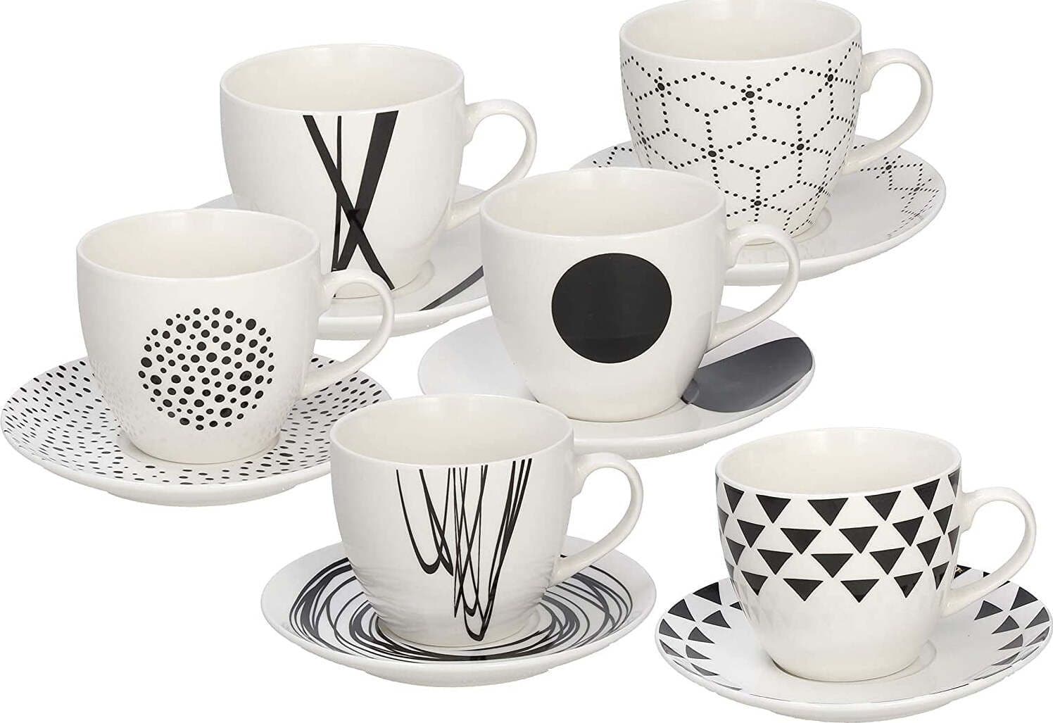 Tognana GRAPHIC Set tazze tè con piattino Casa e cucina/Stoviglie/Piatti ciotole e vassoi/Tazze e piattini/Tazze e tazzine da caffè Scontolo.net - Potenza, Commerciovirtuoso.it