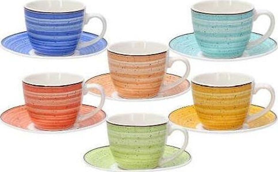 Tognana-Set-Tazzine-Caffè-IRIS-Kaleido-con-Piattino-Multicolor-da-6pz