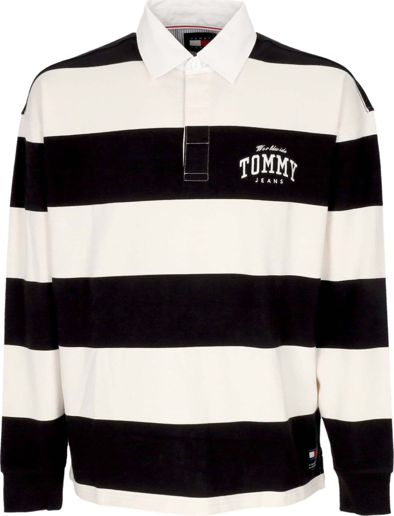 Tommy-Hilfiger-Polo-Manica-Lunga-Uomo-Relaxed-Varsity-Cb-Rugby-Ext-Black-da-uomo