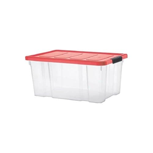 Tontarelli-Contenitore-salvaspazio-con-ruote-e-coperchio-PUZZLE-BOX-Rosso-5L