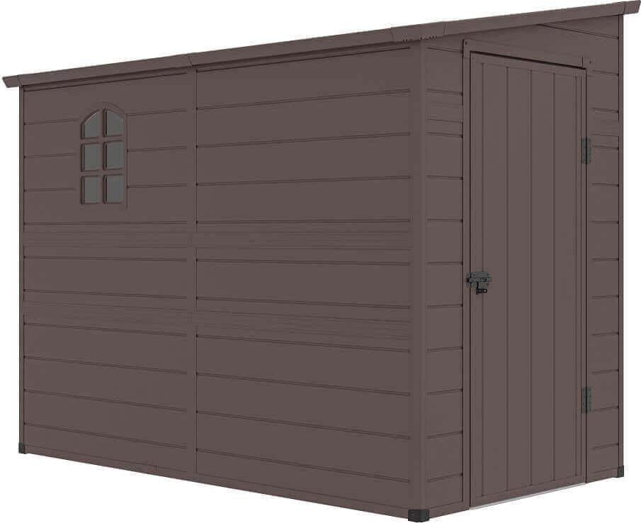TOOL - casetta in resina da giardino porta attrezzi cm 143x247x194 h Marrone