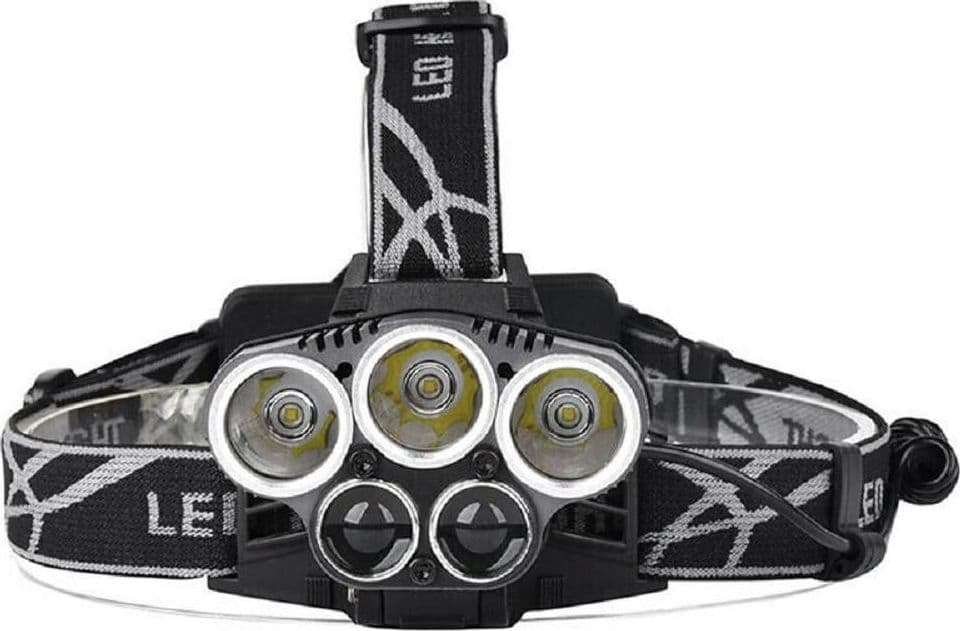 Torcia-Frontale-5-Led-Ricaricabile-6-Modalità-Di-Illuminazione-Escursioni-Pesca