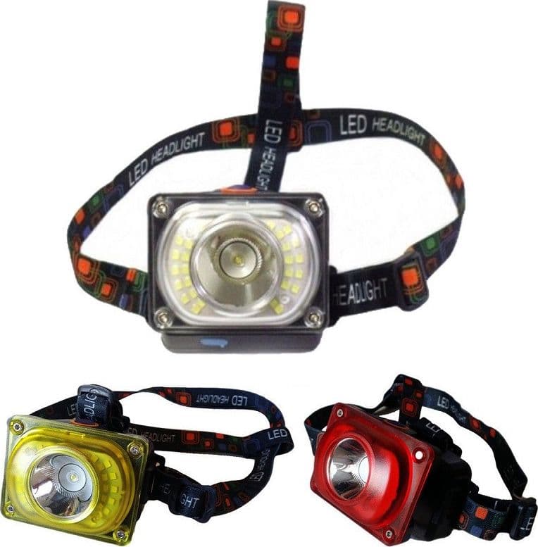 TORCIA LAMPADA FRONTALE LED RICARICABILE 30LED CREE T6 4 FUNZIONI A LITIO