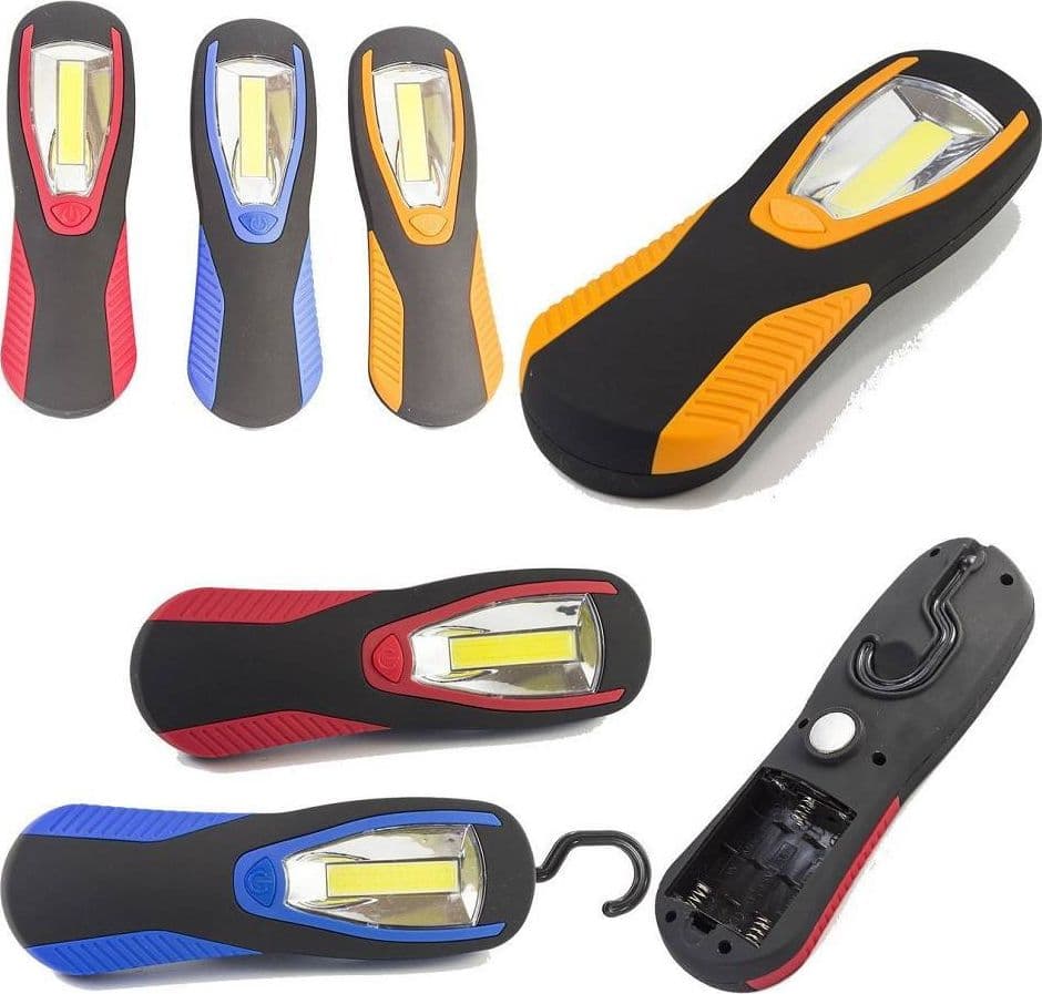 Torcia Lampada Portatile A Led Cob Striscia Led Cob Calamitata Con Gancio 3 Watt Fai da te/Sicurezza e protezione/Torce/Torce elettriche portatili (standard) Trade Shop italia - Napoli, Commerciovirtuoso.it