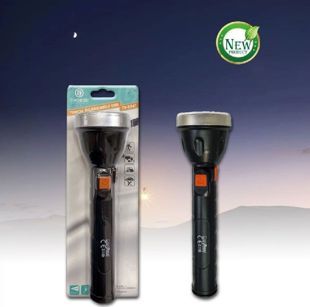 Torcia Ricaricabile Usb Elettrica Luce Led Escursioni Campeggio Lavoro Tx-8347 Fai da te/Sicurezza e protezione/Torce/Torce elettriche portatili (standard) Trade Shop italia - Napoli, Commerciovirtuoso.it