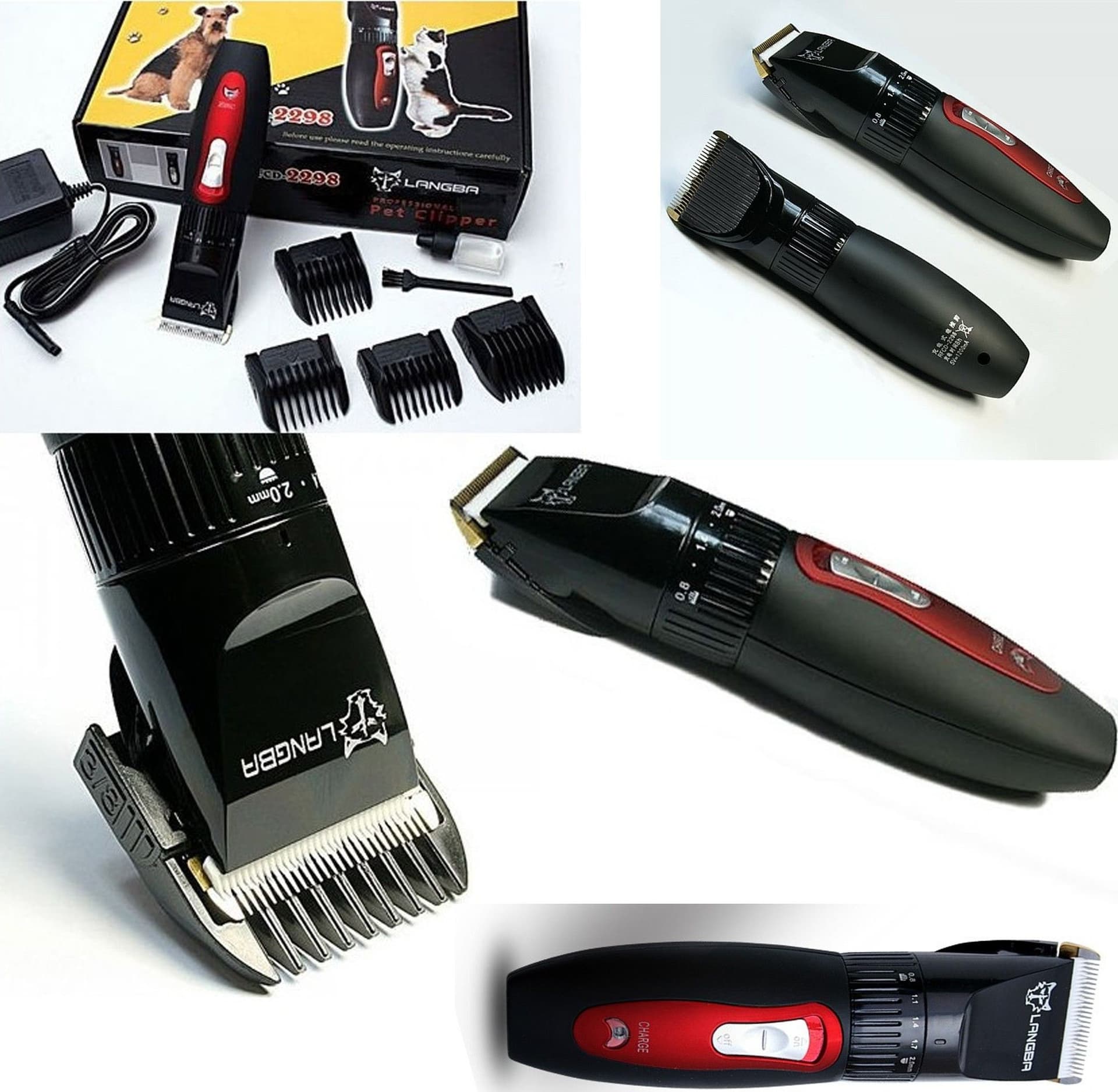 Tosatore-Tosatrice-Per-Cani-4-Pettini-Tosacane-Cani-Rasoio-Senza-Filo-Rfcd-2298