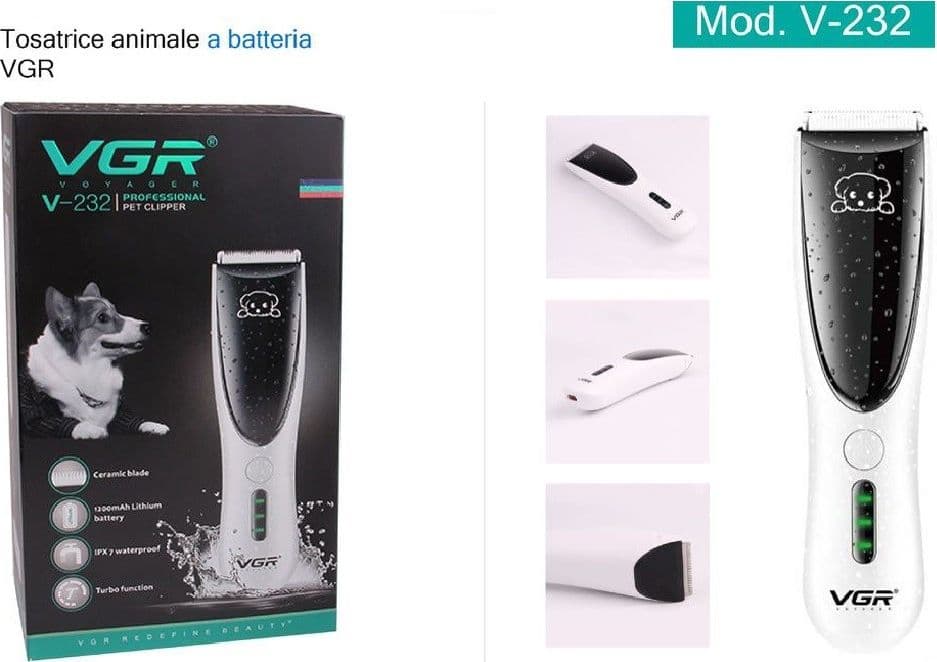Tosatrice Per Animali Elettrico Ricaricabile Usb A Batteria Professionale V-232 Prodotti per animali > Prodotti per Cani > Tosatrici per cani Trade Shop italia - Napoli, Commerciovirtuoso.it