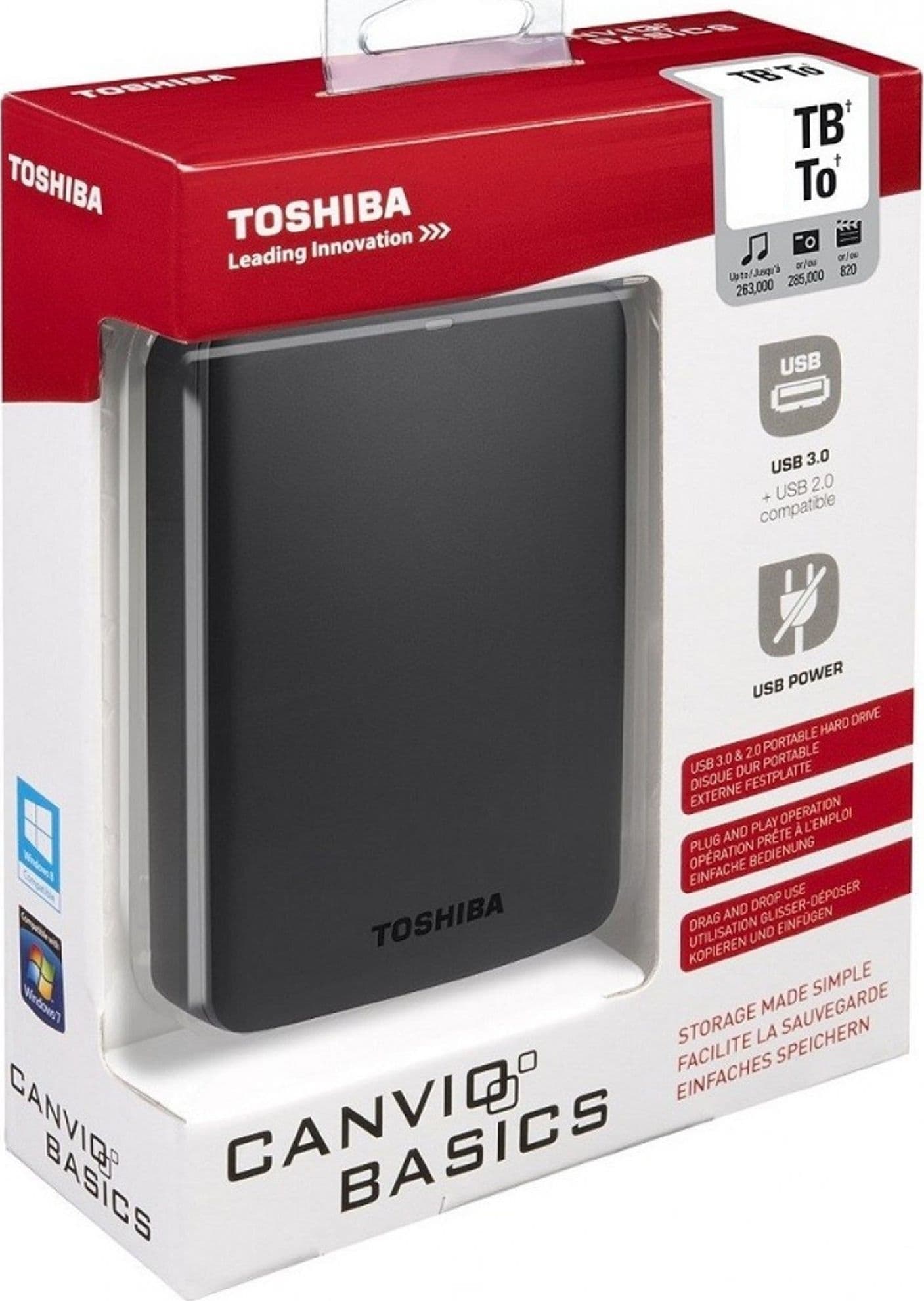 TOSHIBA CANVIO 2TB USB 3.0 PORTABLE EXTERNAL HARD DISK DRIVE BLACK Trade Shop italia - Napoli, Commerciovirtuoso.it