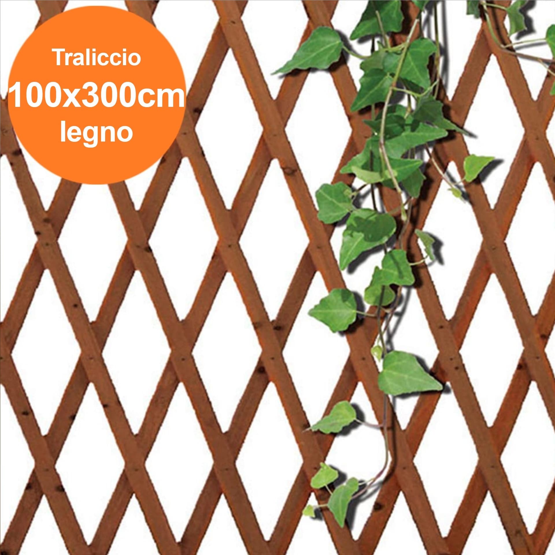 Traliccio Rete Estensibile In Legno Scuro Per Parete Da Giardino Piante 100x300 Arredo giardino Trade Shop italia - Napoli, Commerciovirtuoso.it