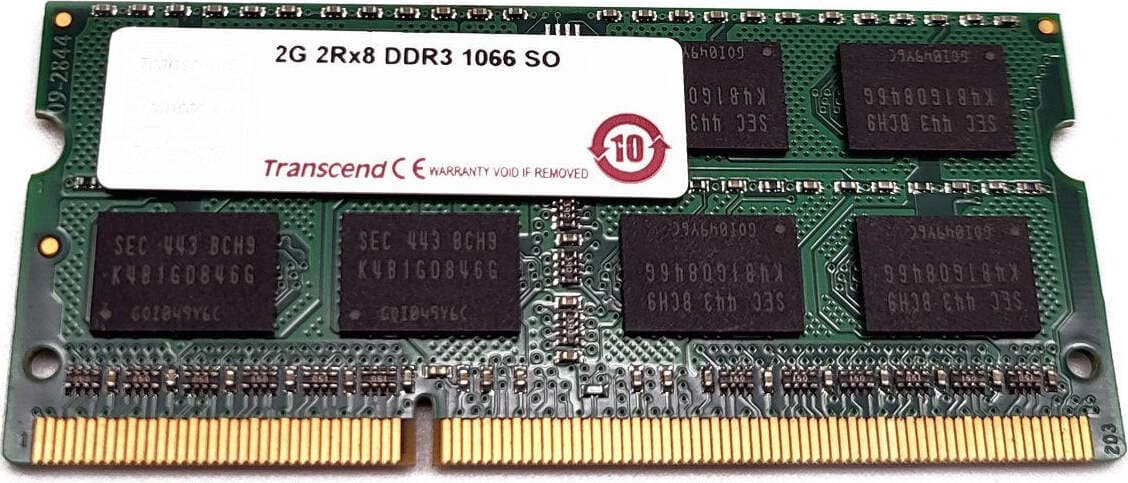 Transcend Memoria Ram 2Gb 2Rx8 DDR3 1066 SO per notebook portatili in 85cento.it - Potenza, commercioVirtuoso.it