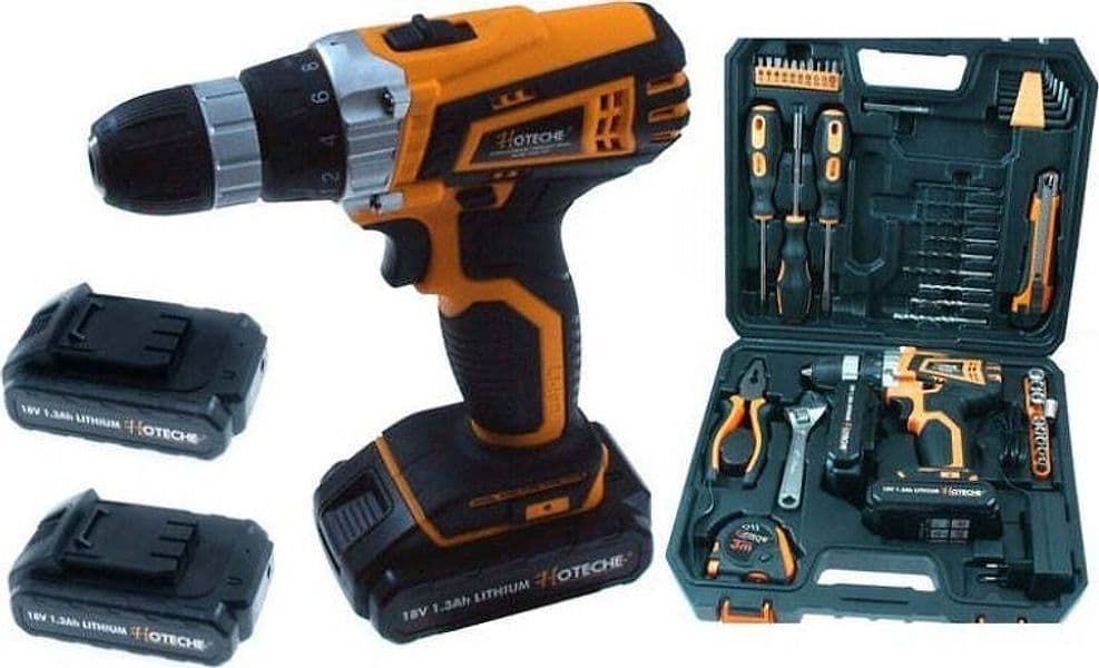 Trapano avvitatore a batteria completo di utensili più 2 batterie con valigetta Hoteche in Trapani avvitatori Eternal Brico - Ariano Irpino, commercioVirtuoso.it