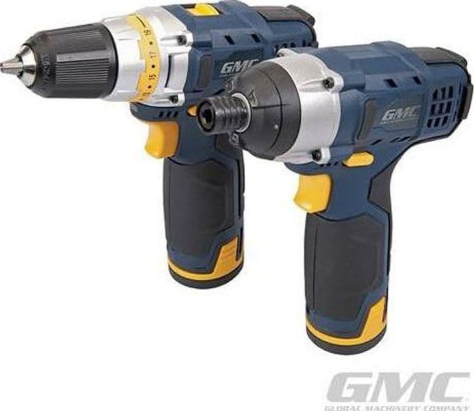 Trapano avvitatore utensile da lavoro ad impatto 12 V Confezione Doppia GMC