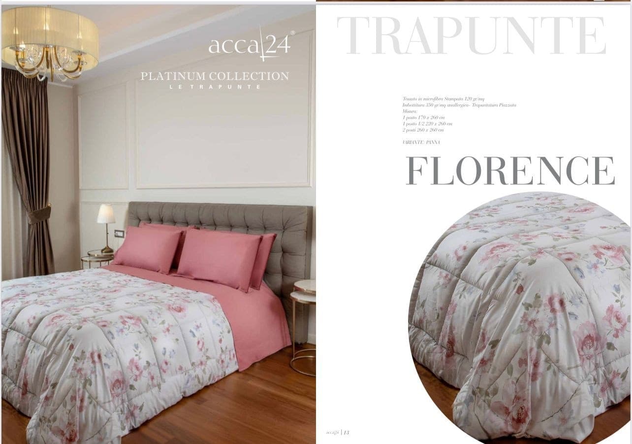 Trapunta Matrimoniale Art.Florence Acca24 Casa e cucina/Tessili per la casa/Biancheria da letto/Coperte e trapunte/Trapunte Biancheria Arredo Home - Nola, Commerciovirtuoso.it