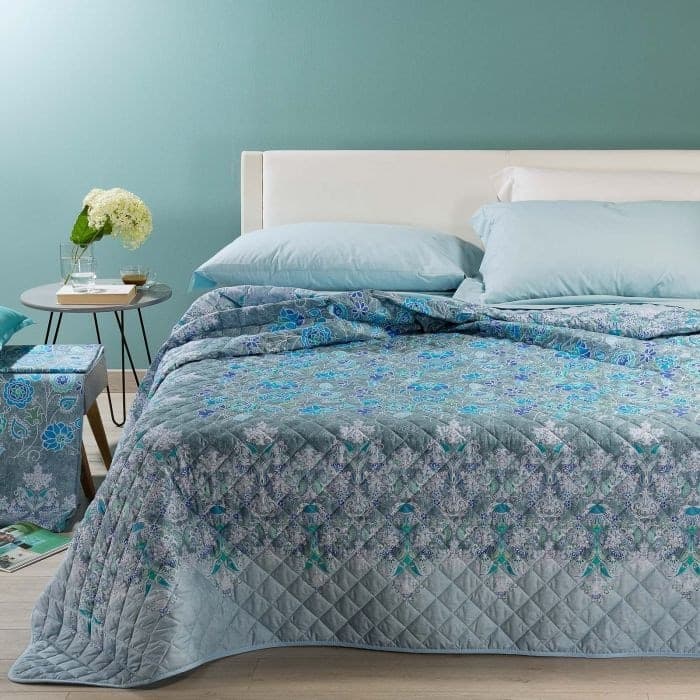 trapuntino art. Shamal var. blu matrimoniale Casa e cucina/Tessili per la casa/Biancheria da letto/Coperte e trapunte/Trapunte Biancheria Arredo Home - Nola, Commerciovirtuoso.it