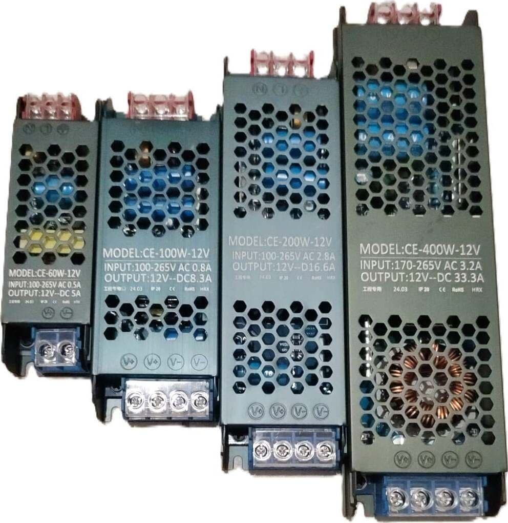 Trasformatore-AC/DC-12V-60W-100W-200W-400W-ALIMENTATORE-Switching-Ultra-SOTTILE