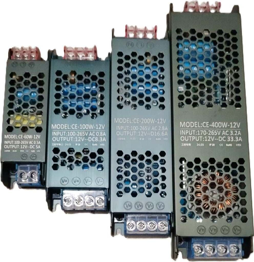 Trasformatore-AC/DC-12V-60W-100W-200W-400W-ALIMENTATORE-Switching-Ultra-SOTTILE