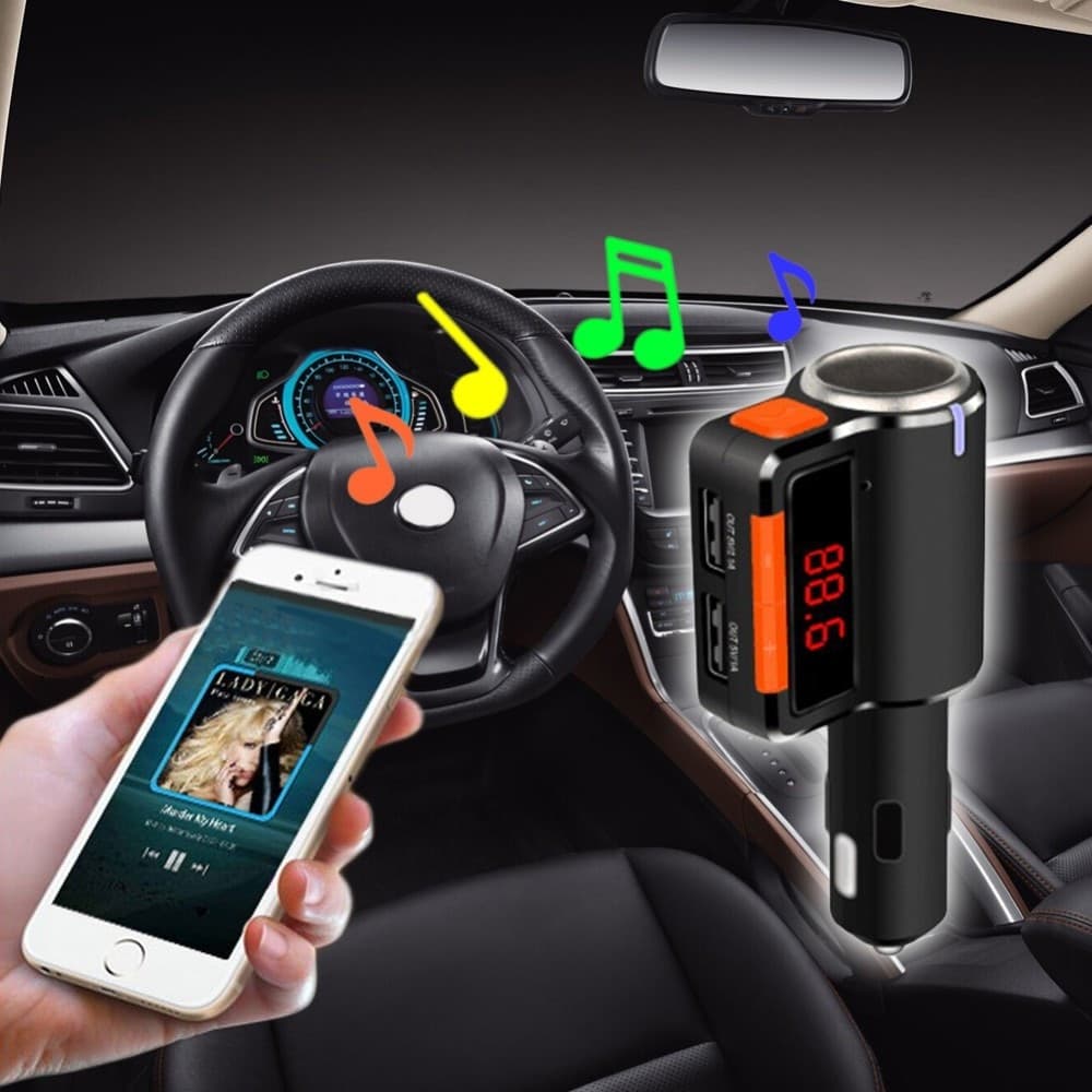 TRASMETTITORE VIVAVOCE BLUETOOTH CON DISPLAY FM LETTORE USB MP3 MODULATORE AUTO Elettronica/Elettronica per veicoli/Accessori/Accessori audio e video/Bluetooth Kit Trade Shop italia - Napoli, Commerciovirtuoso.it