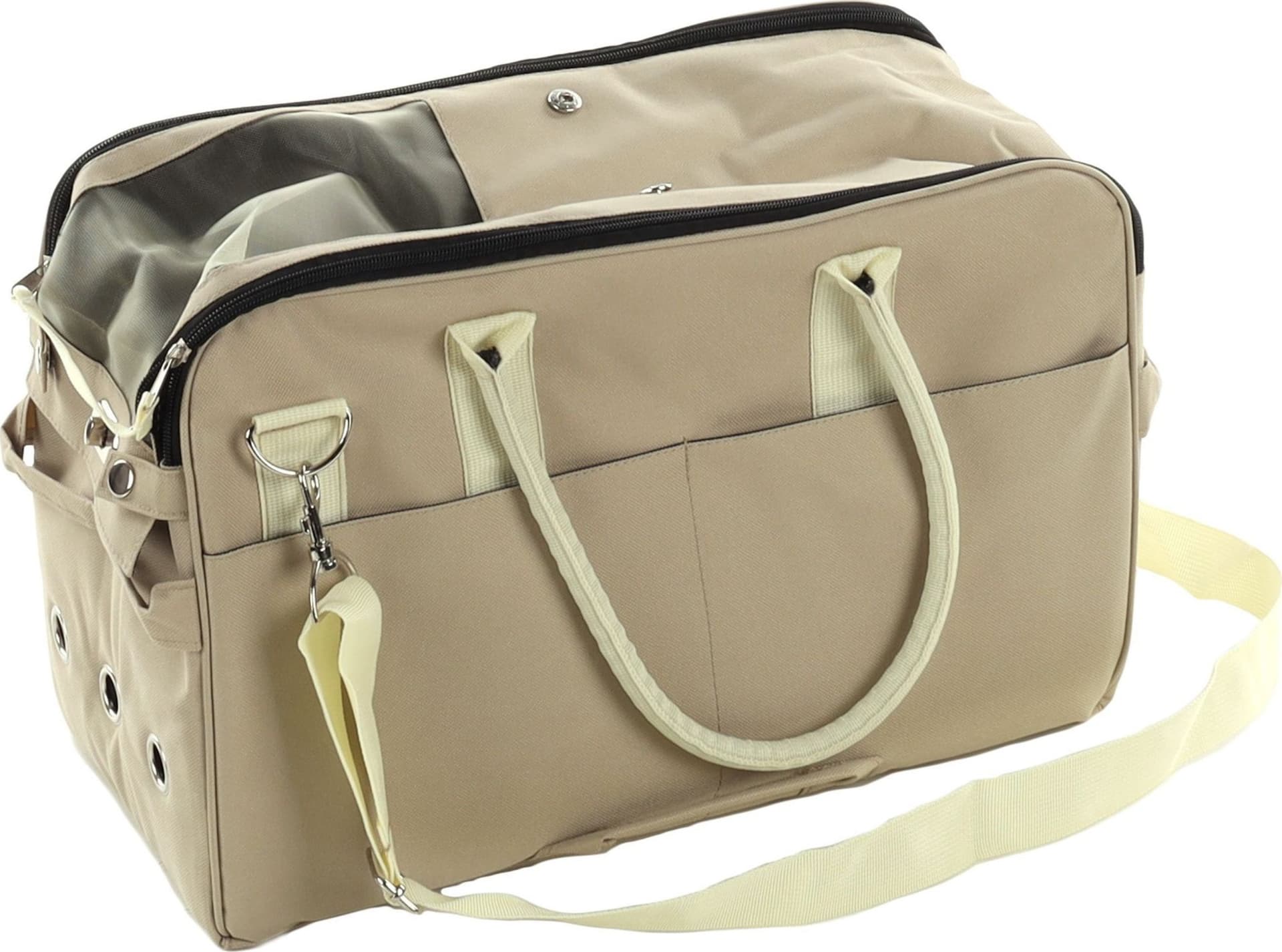 TRASPORTINO A BORSA PER CANE GATTO ANIMALI DOMESTICI DOPPIA CON ZIP 45X21X30CM