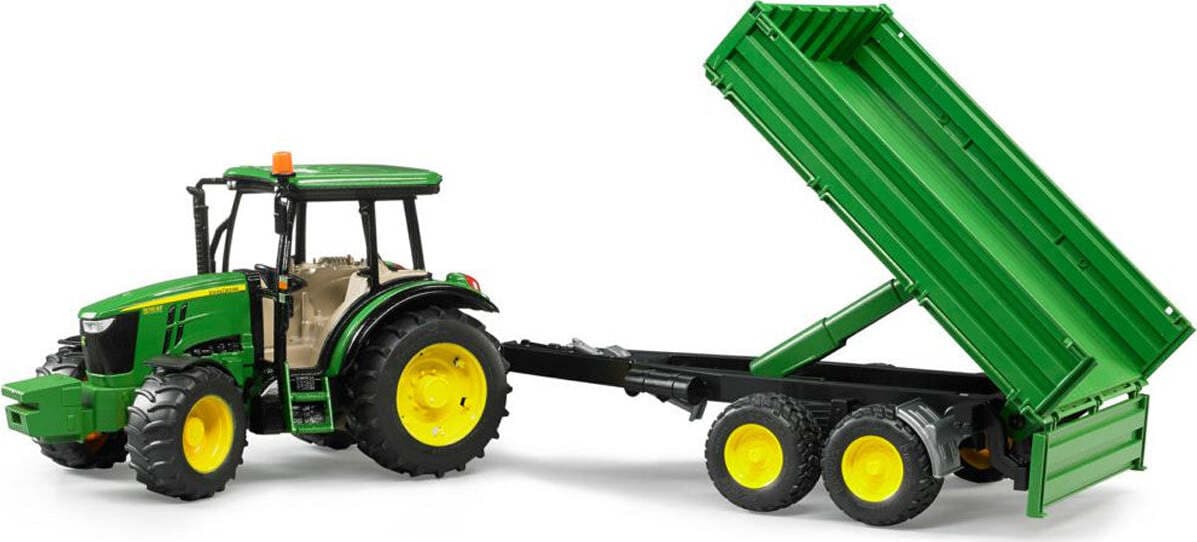 Trattore John Deere5115M con rimorchio Bruder