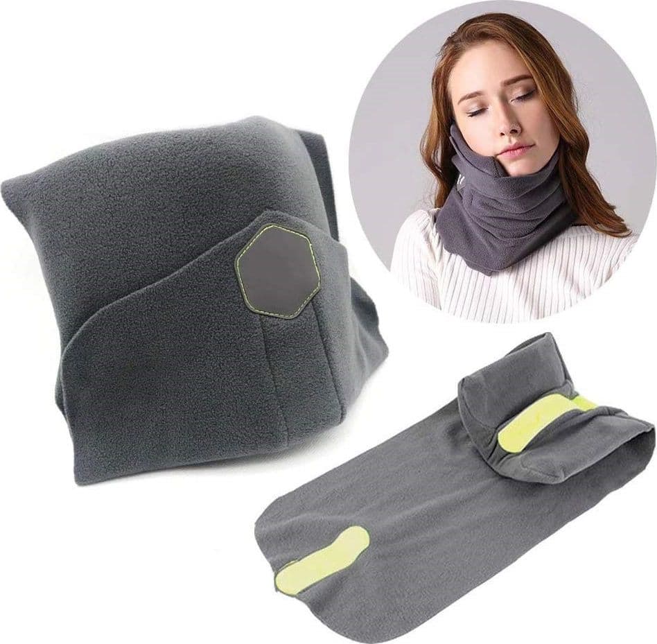 TRAVEL PILLOW CUSCINO PER COLLO MULTIFUNZIONE VIAGGIO ERGONOMICO STRAPPO in Cuscini da viaggio Trade Shop italia - Napoli, commercioVirtuoso.it