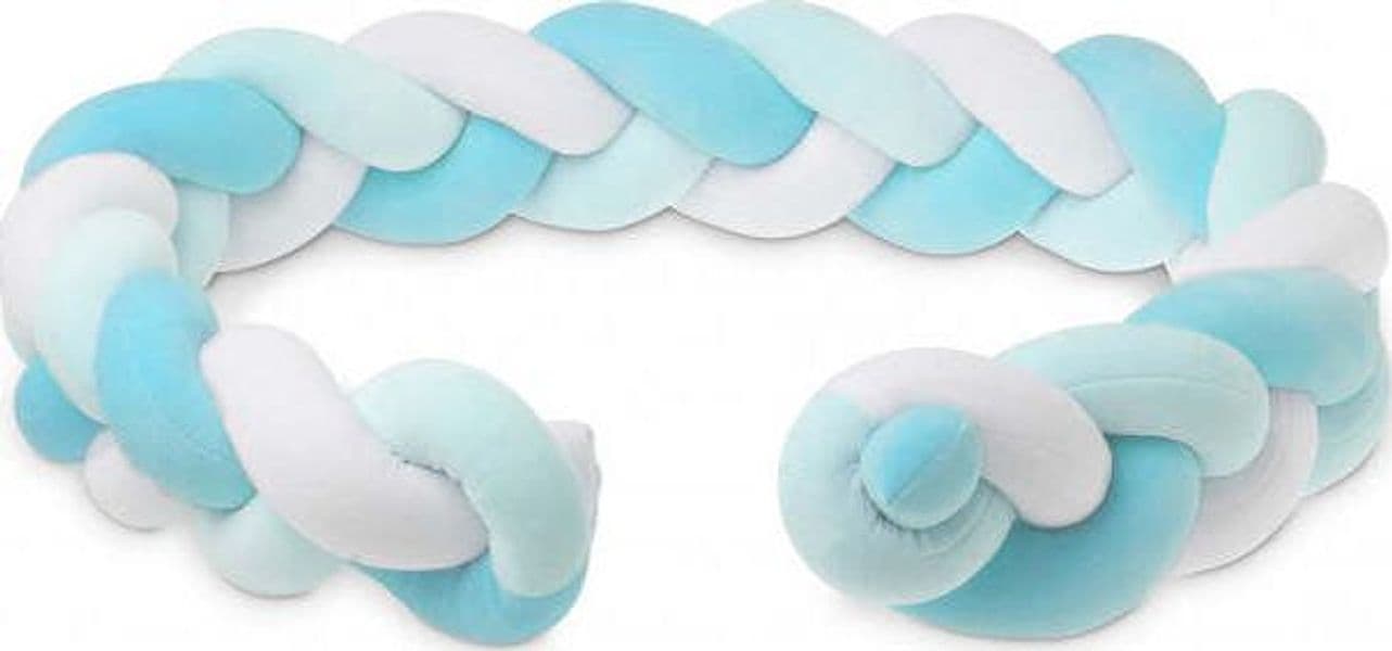 TRECCIA PROTETTIVA PER LETTINO E CULLA IN AZZURRO 1,50M Casa e cucina/Tessili per la casa/Biancheria per culle e lettini/Biancheria bimbi/Paraurti per letto La Casa Del Bebè - Napoli, Commerciovirtuoso.it