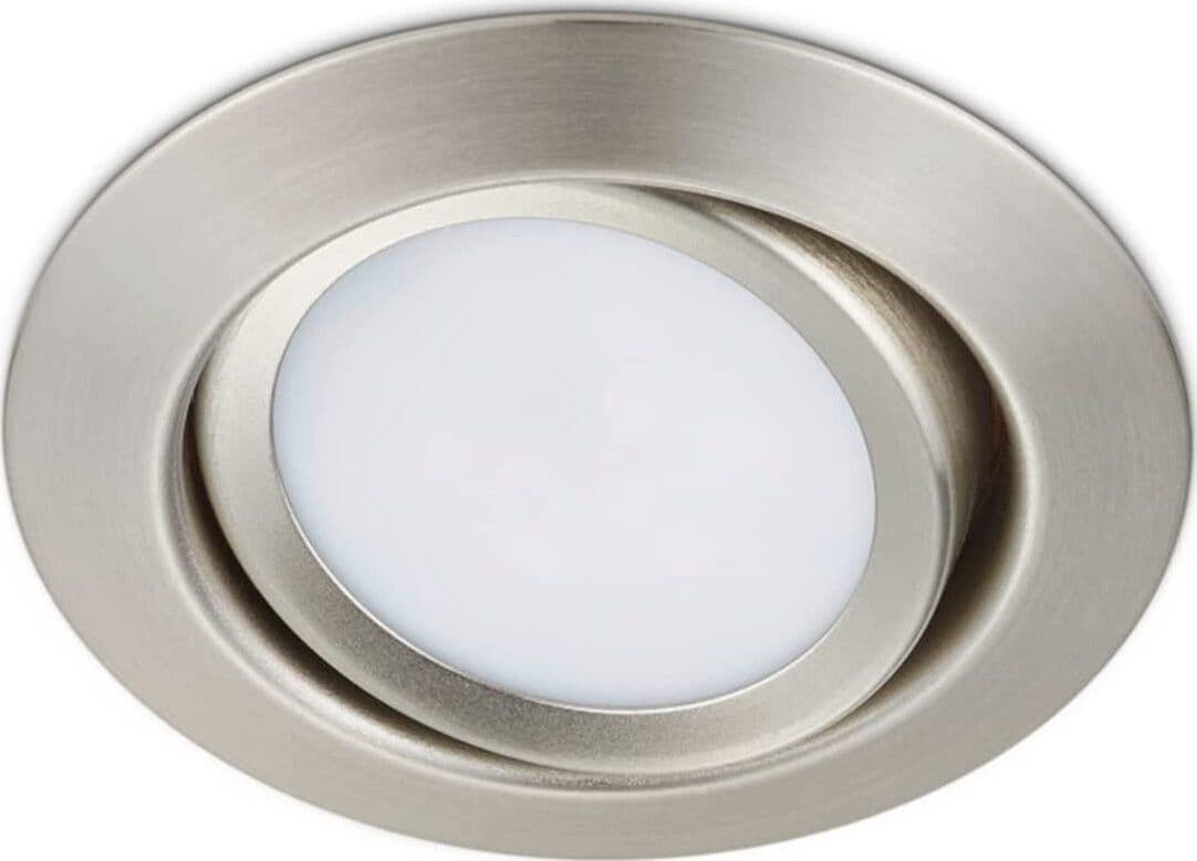 TRIO---1-FARETTO-RILA-DA-INCASSO-LED-TONDO-ORIENTABILE-ACCIAIO-OPACO-1x-SMD-LED,-5W-·-1x-450lm,-3000K