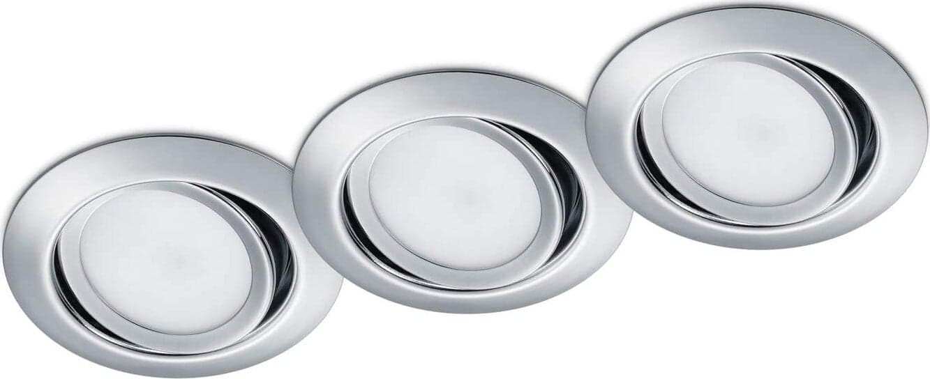 TRIO---KIT-3-FARETTI-LED-RILA-AD-INCASSO-TONDI-CROMO-3x-SMD-LED,-5W-·-3x-450lm,-3000K