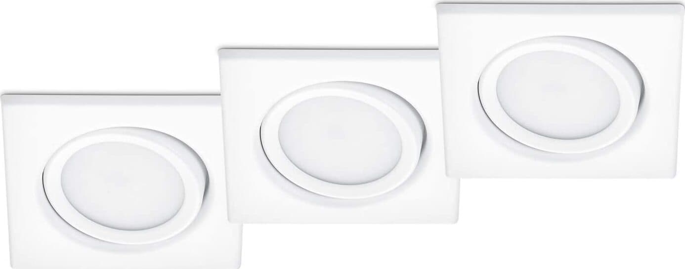 TRIO---KIT-3-FARETTI-LED-RILA-DA-INCASSO-QUADRATI-BIANCHI-OPACHI-3x-SMD-LED,-5W-·-3x-450lm,-3000K