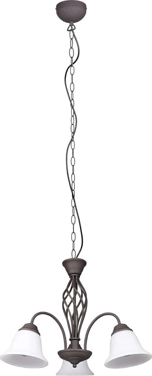 TRIO-LEUCHTEN---LAMPADARIO-RUSTICA-METALLO-RUGGINE-CON-3-DIFFUSORI-IN-VETRO-BIANCO-DIAMETRO-55CM
