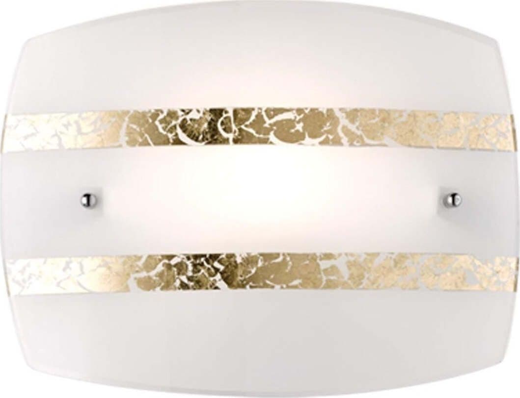 TRIO-LEUCHTEN---PLAFONIERA-NIKOSIA-IN-VETRO-BIANCO-DECORO-FOGLIA-ARGENTO-30x22-CM