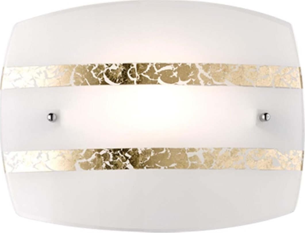 TRIO-LEUCHTEN---PLAFONIERA-NIKOSIA-IN-VETRO-BIANCO-DECORO-FOGLIA-ARGENTO-30x22-CM