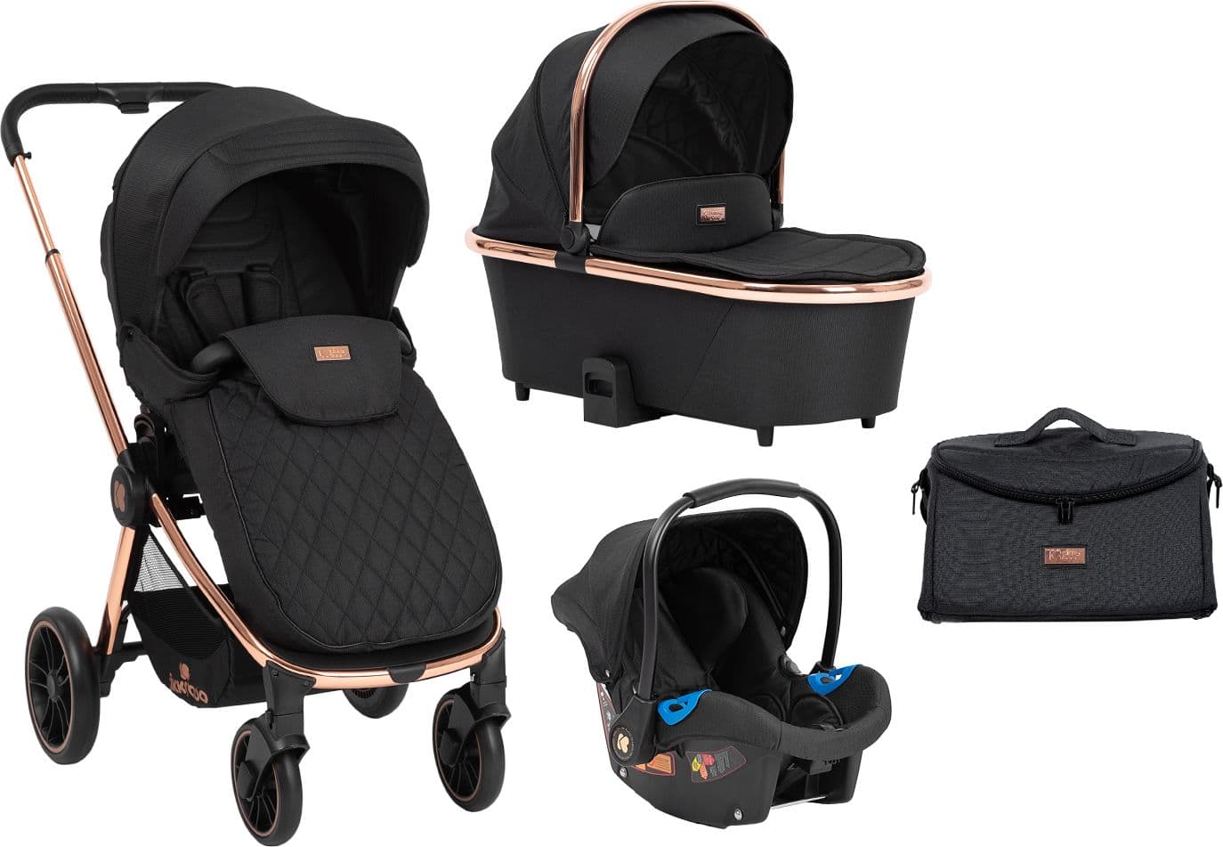 Trio Vicenza Kikkaboo Premium Black Prima infanzia/Passeggini carrozzine e accessori/Passeggini e carrozzine/Sistemi modulari La Casa Del Bebè - Napoli, Commerciovirtuoso.it