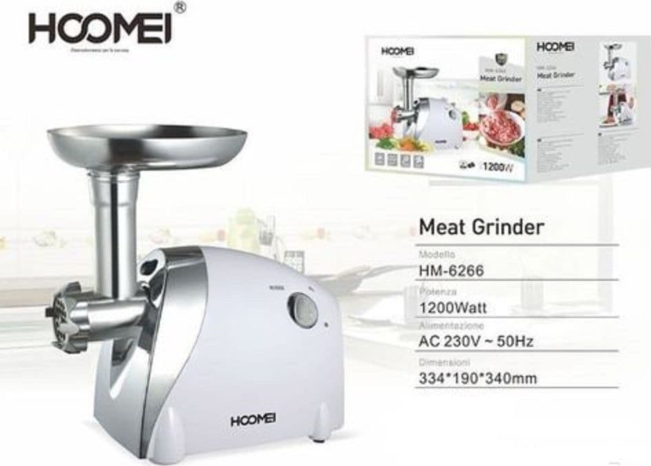 Tritacarne-Elettrico-1200w-3-Trafile-Di-Taglio-Acciaio-Doppio-Senso-Di-Rotazione