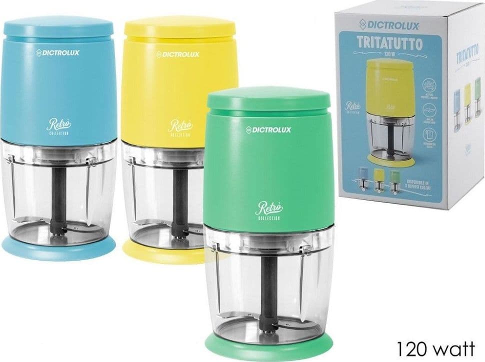 Tritatutto Retr? Collection Da 0.35lt 120 Watt 1 Velocita' A Impulso Lama 420 Vn Casa e cucina/Elettrodomestici per la cucina/Robot da cucina frullatori e impastatrici/Frullatori/Tritatutto e mini frullatori Trade Shop italia - Napoli, Commerciovirtuoso.it