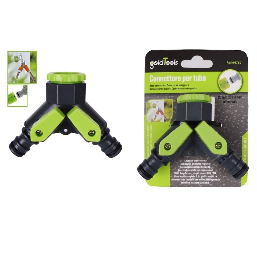 Tubo Connettore A Y Con Rubinetto 2 Vie Rapido Universale Plastica Giardino 94752 Giardino e giardinaggio/Attrezzi da giardino e attrezzature per l'irrigazione/Attrezzature per l'irrigazione/Pompe e accessori/Parti e connettori Trade Shop italia - Napoli, Commerciovirtuoso.it