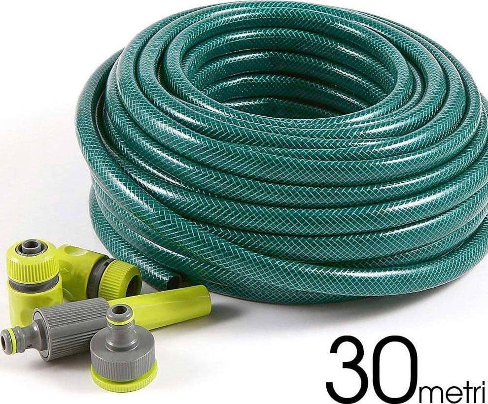 Tubo-Da-Giardino-30-Mt-In-Pvc-Irrigazione-E-Giardinaggio-Con-Connettori