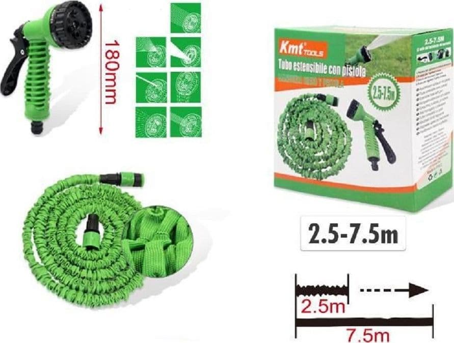 Tubo Estensibile Giardino 2,5-7,5 Mt Pistola 7 Funzioni Per Irrigazione 9369405 Giardino e giardinaggio/Attrezzi da giardino e attrezzature per l'irrigazione/Attrezzature per l'irrigazione/Pompe e accessori/Tubi per irrigazione Trade Shop italia - Napoli, Commerciovirtuoso.it